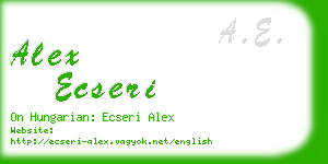 alex ecseri business card